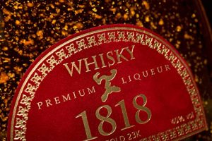 single malt whisky 1818 premium liqueur écossais gold 23 k